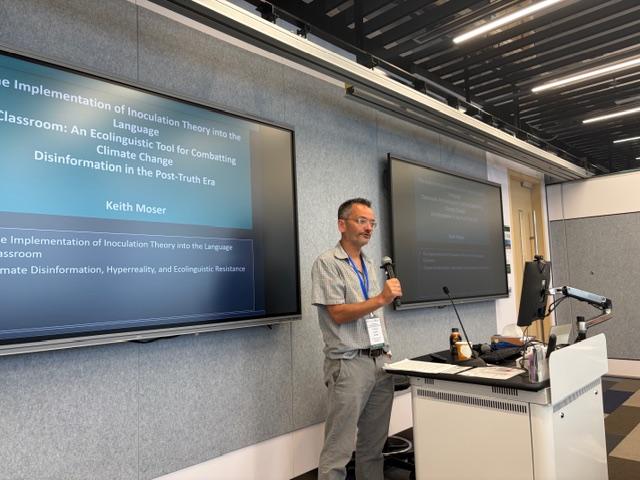 Mississippi State French Professor Keith Moser presents at a conference in Hong Kong in 2026